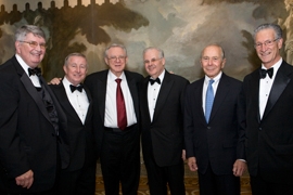 Arthur Mahon, Dr. Antonio M. Gotto Jr., Dr. Herbert Pardes, Dr. Knowles, Maurice R. Greenberg and Dr. Peter Guida.