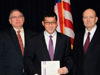 Drs. Lee, Lawrence Tabak and John H. Marburger III: director of the White House Office of Science and Technology Policy