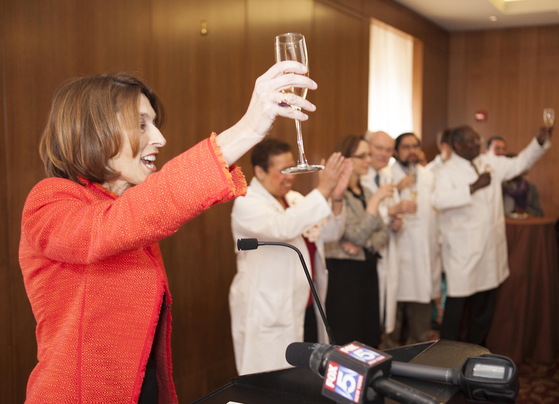 Dr. Laurie H. Glimcher toasts Weill Cornell Medical College seniors on Match Day Friday.