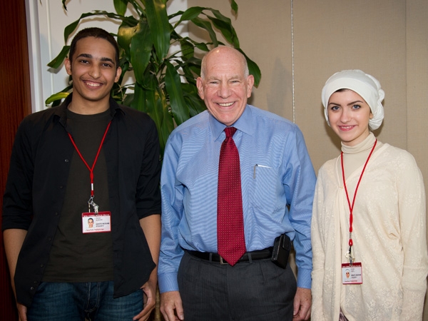 Faten and Fahad with Dr. Ronald Crystal