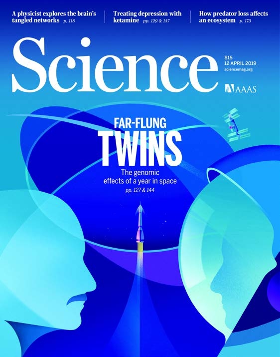 The cover of Science featuring the Twins Study.