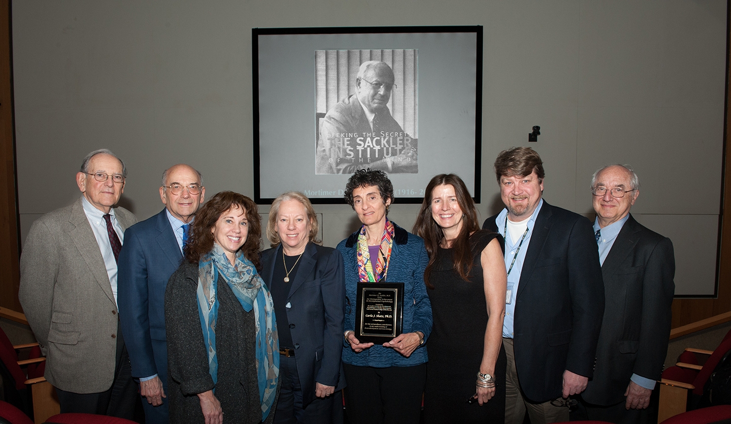 . Drs. Theodore Shapiro, Jack Barchas, Susan Shack Sackler, Kathe Sackler, Carla Shatz, BJ Casey, Jay Gingrich and Robert Michels