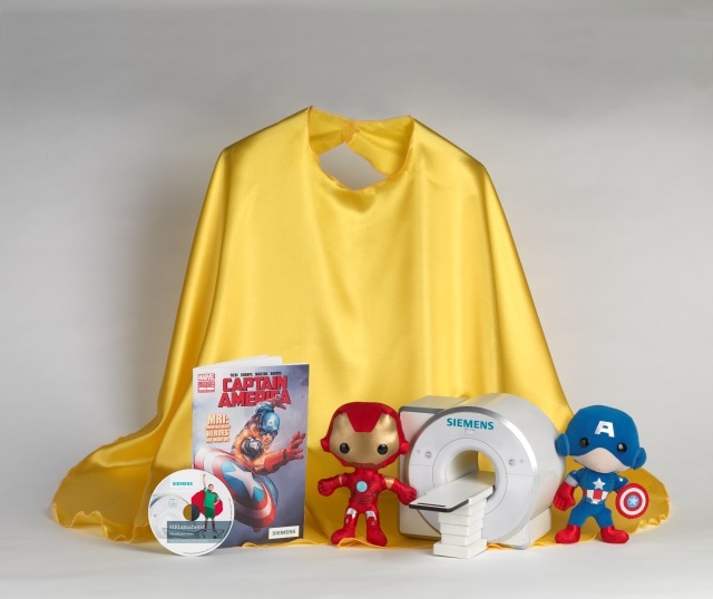 Collection of materials used in the MRI-am-a-Hero kit