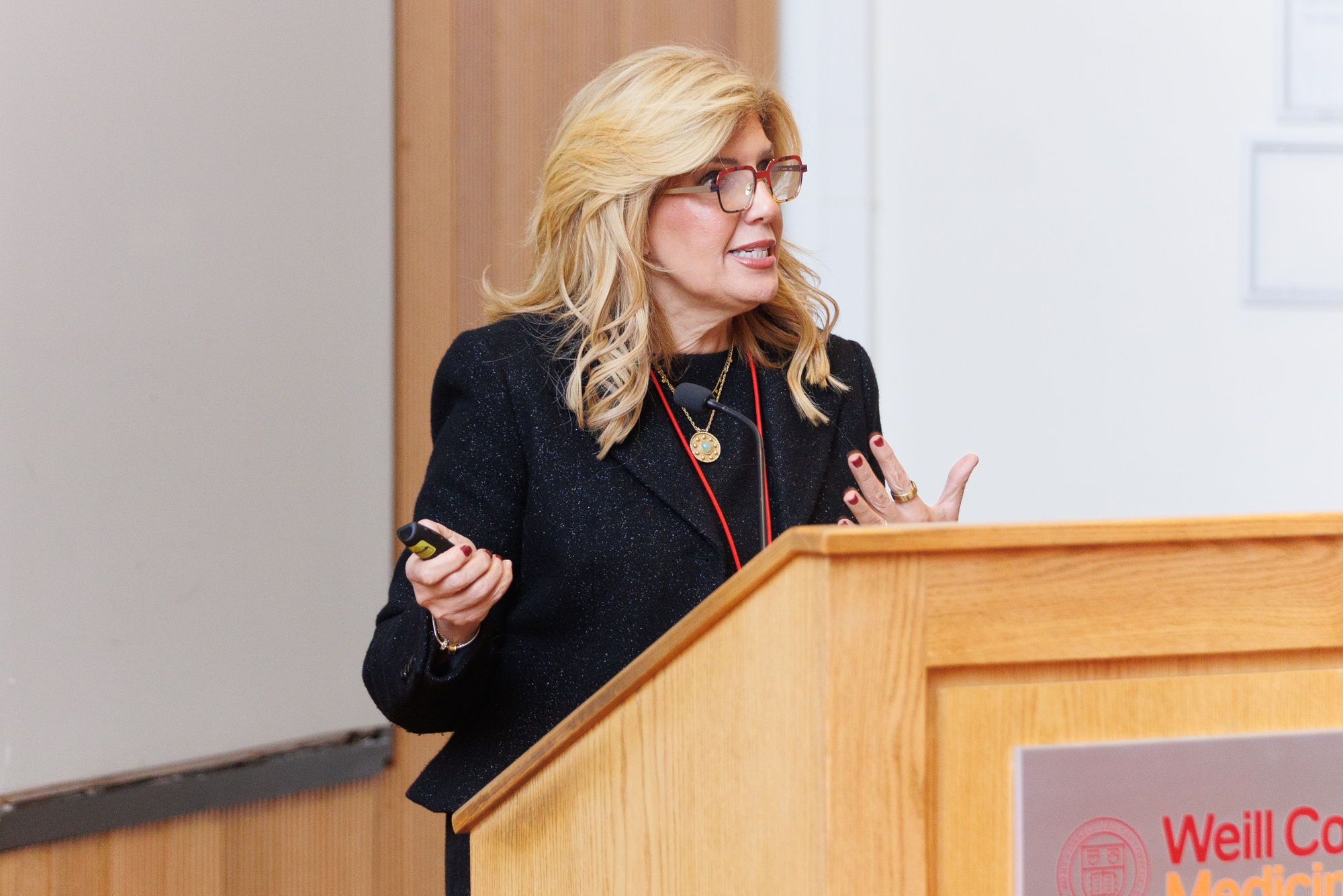 Dr. Paraskevi Giannakakou (a woman with long blonde hair)