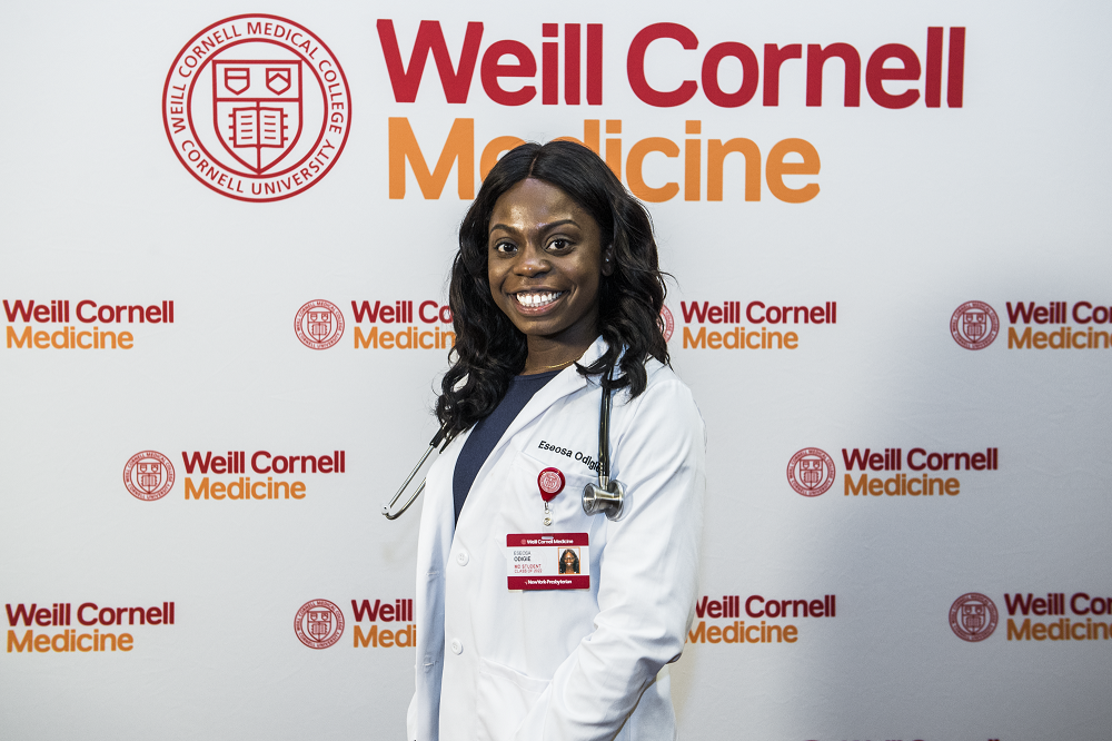 First year medical student Eseosa Odigie at the White Coat Ceremony.