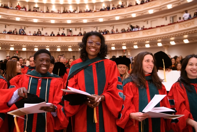 Students in regalia at Carnegie Hall 